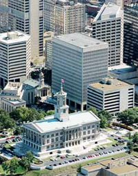 テネシー州議会の議事堂はナッシュビルのダウンタウンにある。1779年 ノースカロライナからの移住者によって建てられた（AP/WWP）